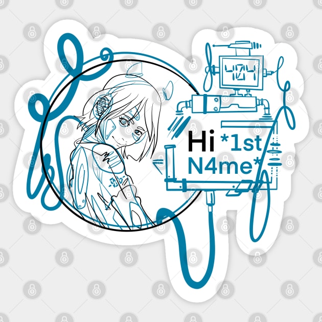 Hi *first name* - Blue version Sticker by il4.ri4